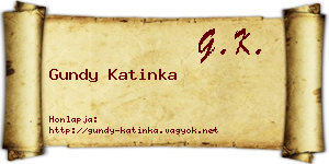 Gundy Katinka névjegykártya